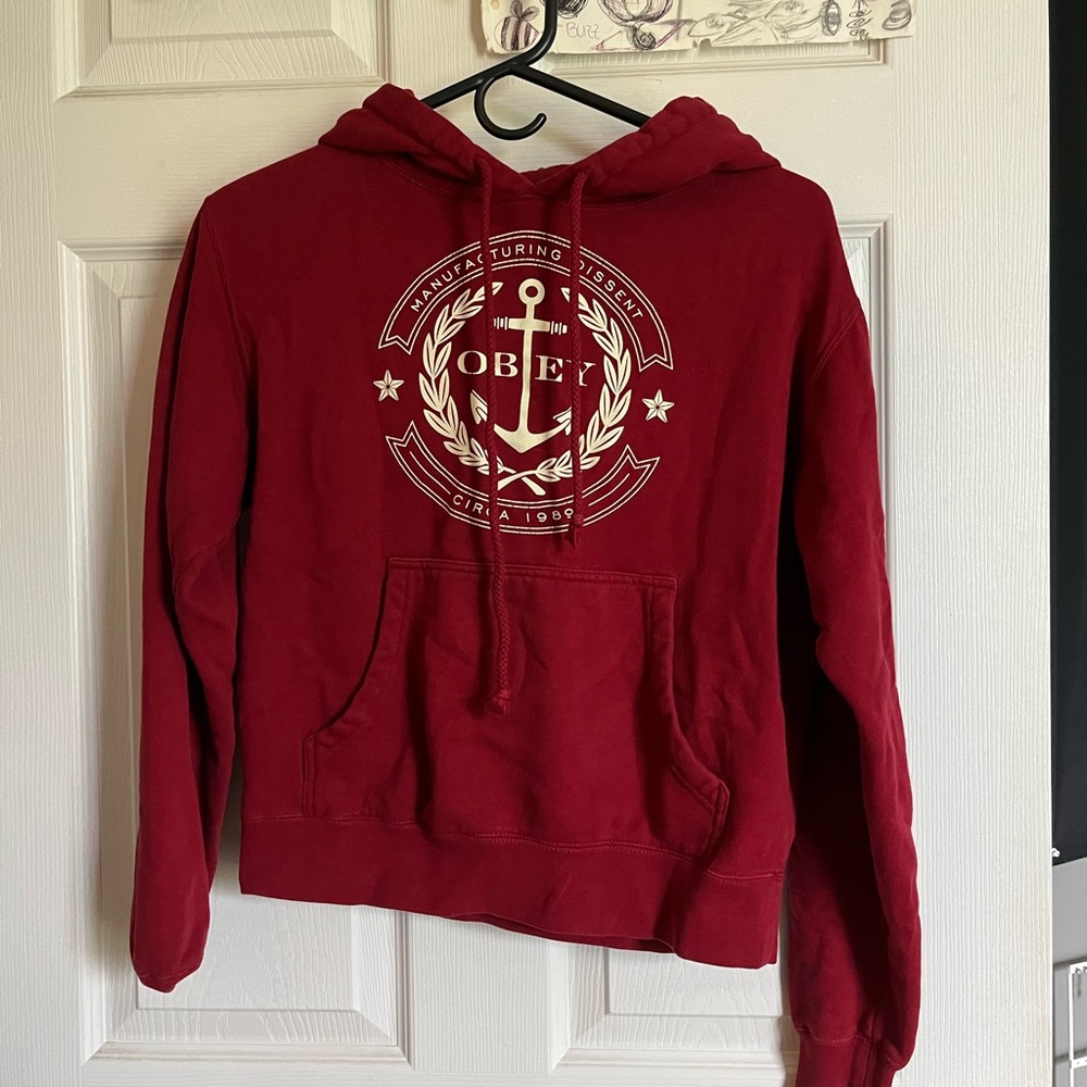 Obey, cropped hoodie, small